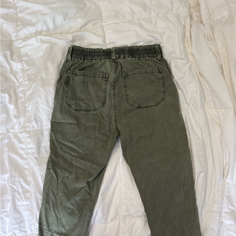PAIGE Sage Green Casual Drawstring Pants - Picture 3 of 3